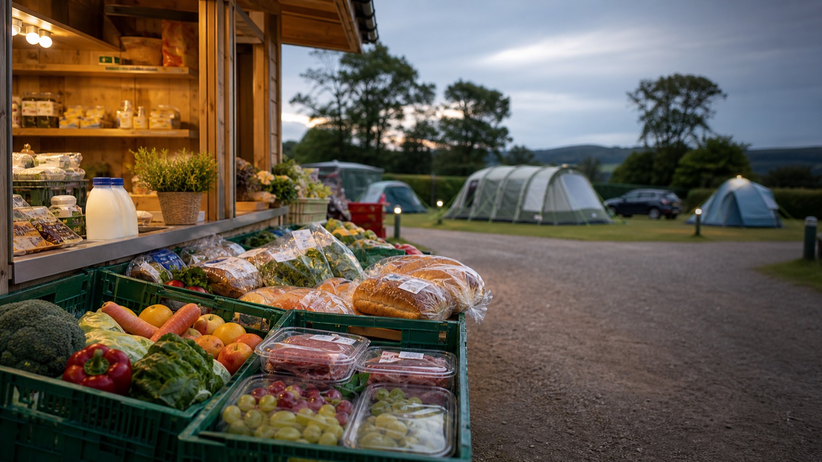 Packed campsite food boxes ready for a camping trip